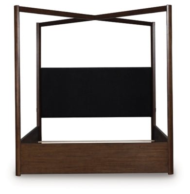 Dilenno King Canopy Bed - Dark Brown Canopy Bed modern furniture Contempo Furniture