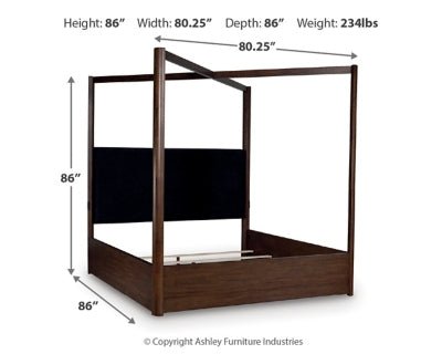 Dilenno King Canopy Bed - Dark Brown Canopy Bed modern furniture Contempo Furniture