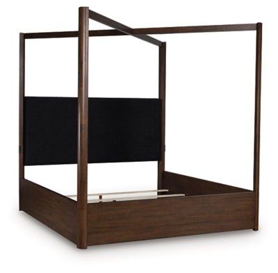Dilenno King Canopy Bed - Dark Brown Canopy Bed modern furniture Contempo Furniture