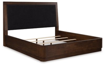 Dilenno King Upholstered Panel Bed - Dark Brown | Ashley Furniture