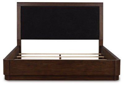 Dilenno King Upholstered Panel Bed - Dark Brown Panel Bed modern furniture Contempo Furniture