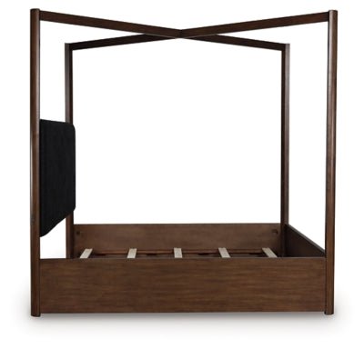 Dilenno Queen Canopy Bed - Dark Brown Canopy Bed modern furniture Contempo Furniture