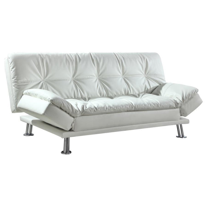 Dilleston - Upholstered Tufted Convertible Sofa Bed - White Futon Sofa modern furniture Contempo Furniture
