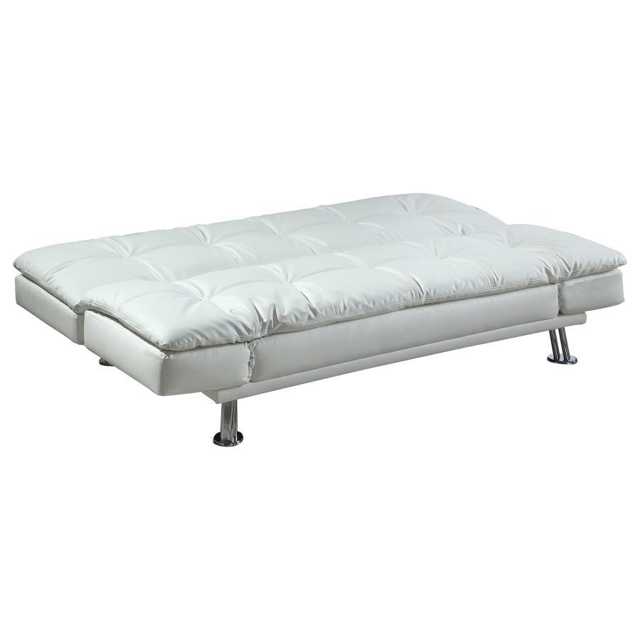 Dilleston - Upholstered Tufted Convertible Sofa Bed - White Futon Sofa modern furniture Contempo Furniture