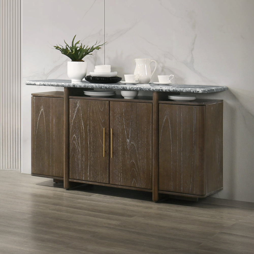 Dillon Server with Marble Top - Walnut