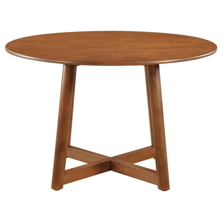 Dinah - Round Solid Wood Dining Table - Walnut Dining Table modern furniture Contempo Furniture