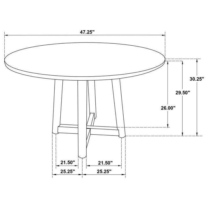 Dinah - Round Solid Wood Dining Table - Walnut Dining Table modern furniture Contempo Furniture