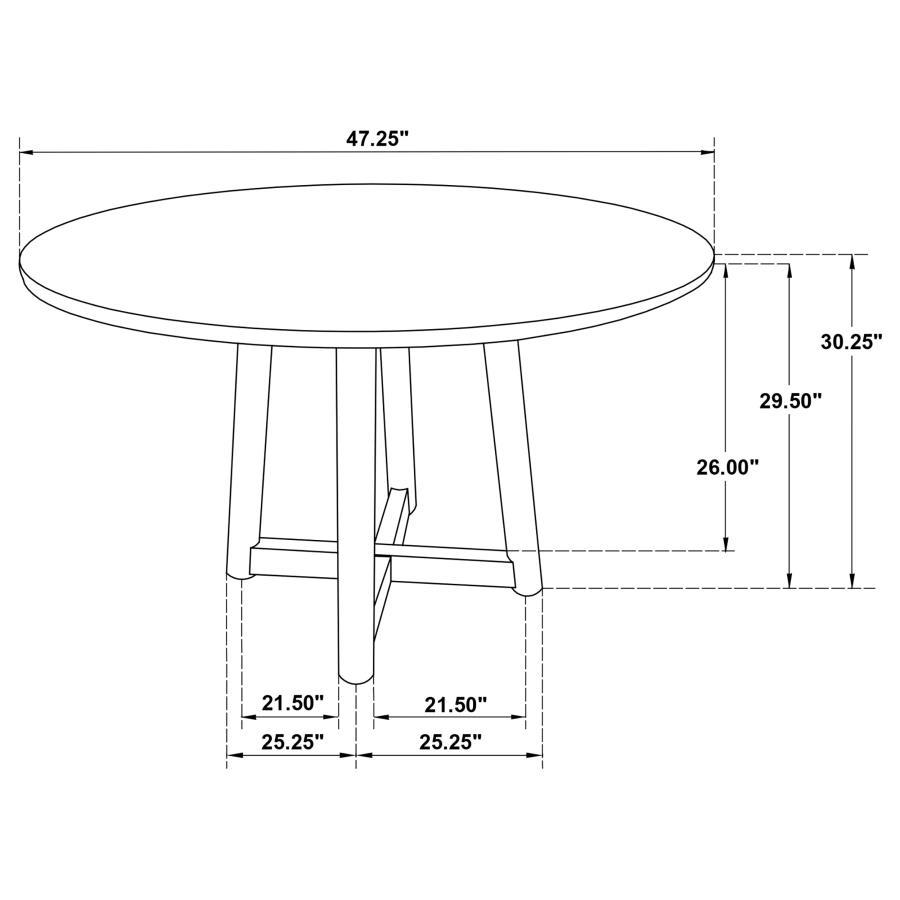 Dinah - Round Solid Wood Dining Table - Walnut Dining Table modern furniture Contempo Furniture