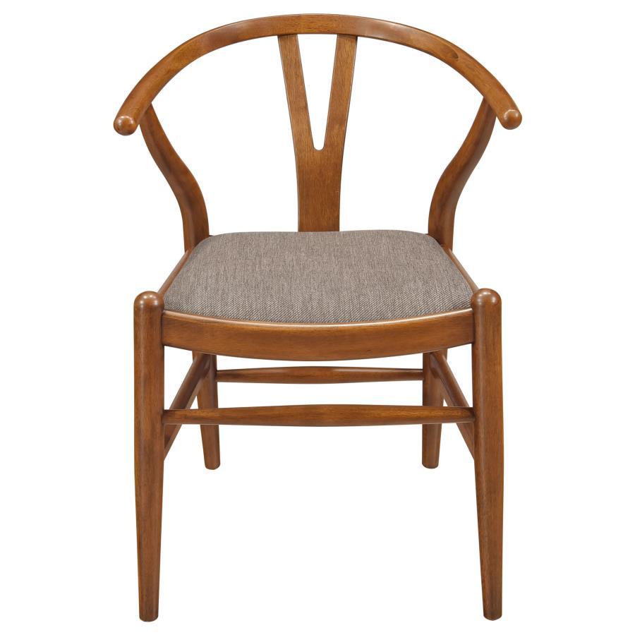Dinah - Wood Wishbone Dining Side Chair (Set of 2) - Walnut Chair Set modern furniture Contempo Furniture