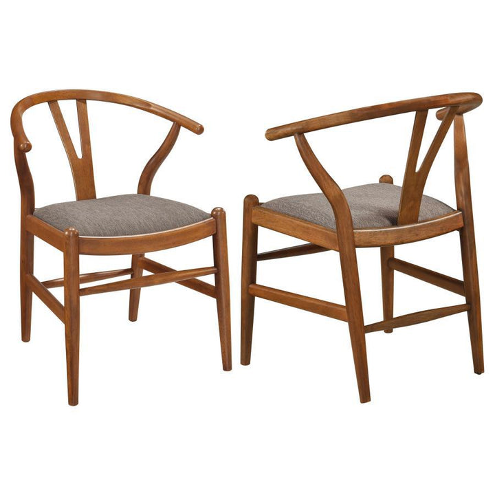 Dinah - Wood Wishbone Dining Side Chair (Set of 2) - Walnut Chair Set modern furniture Contempo Furniture