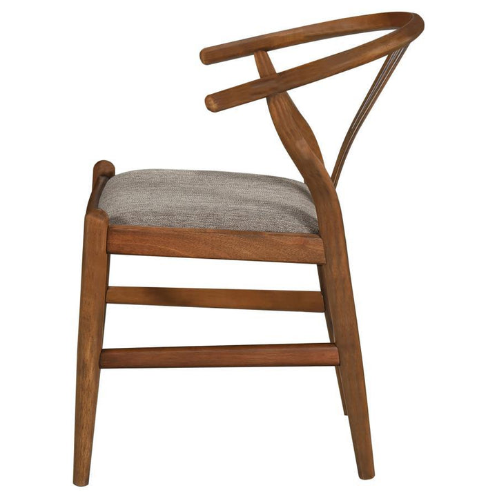 Dinah - Wood Wishbone Dining Side Chair (Set of 2) - Walnut Chair Set modern furniture Contempo Furniture