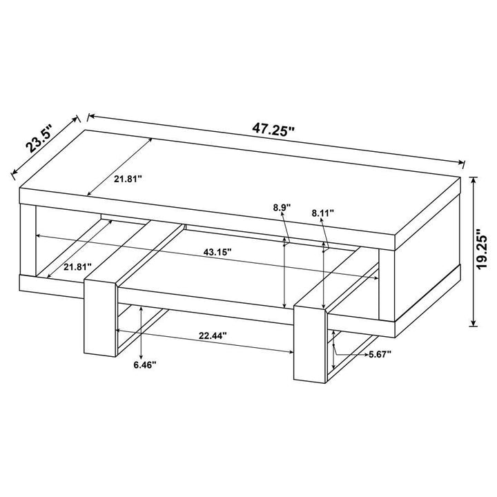 Dinard - Engineered Wood Coffee Table - Gray Driftwood Coffee Table modern furniture Contempo Furniture