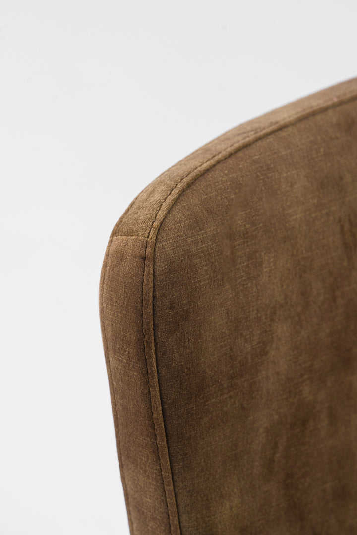 Ditka - Modern Camel Velvet Dining Chair (Set of 2)
