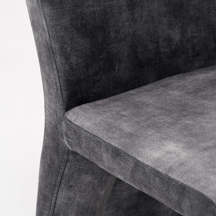 Ditka - Modern Grey Velvet Dining Chair (Set of 2)