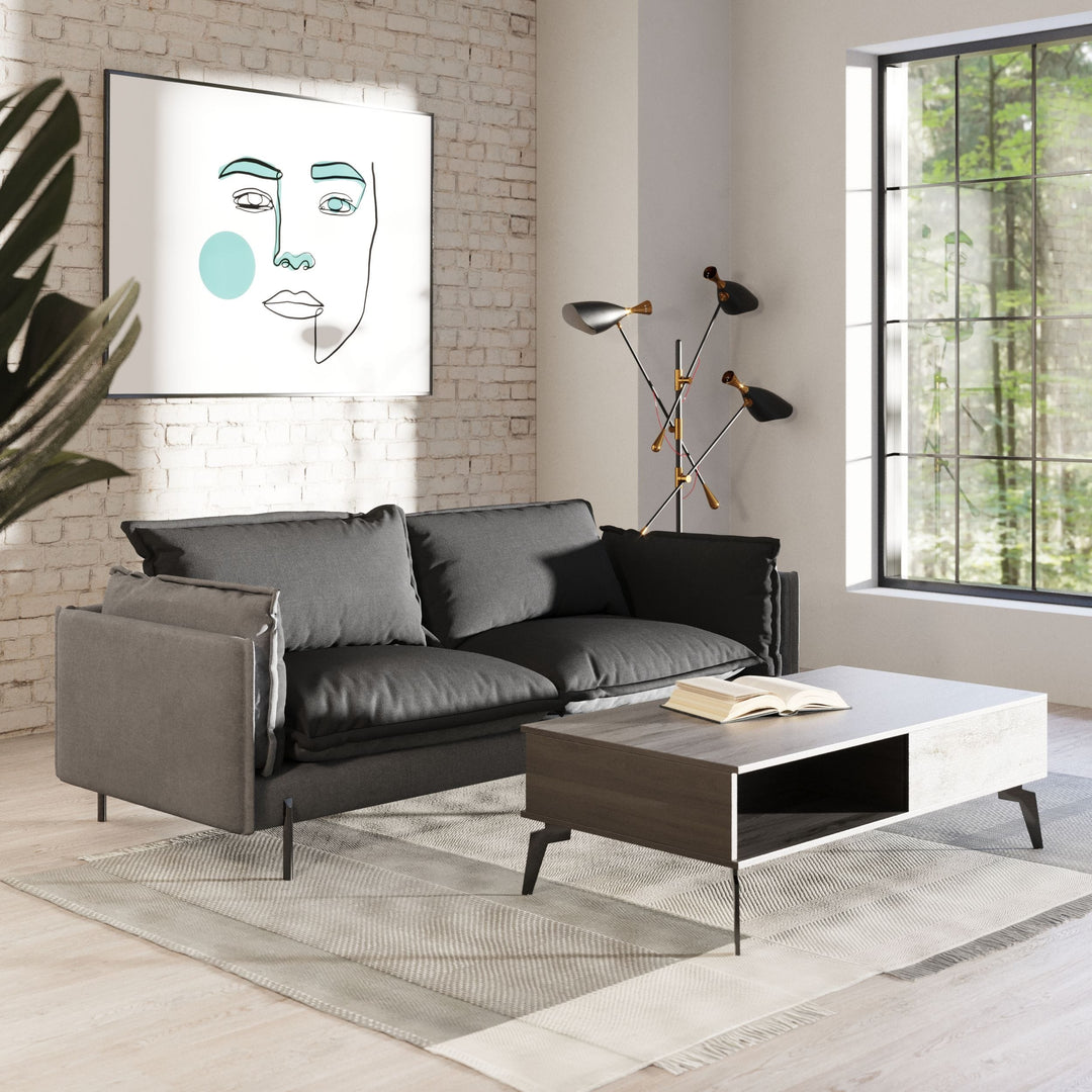 Mars - Modern Grey  and  Dark Grey Fabric Sofa