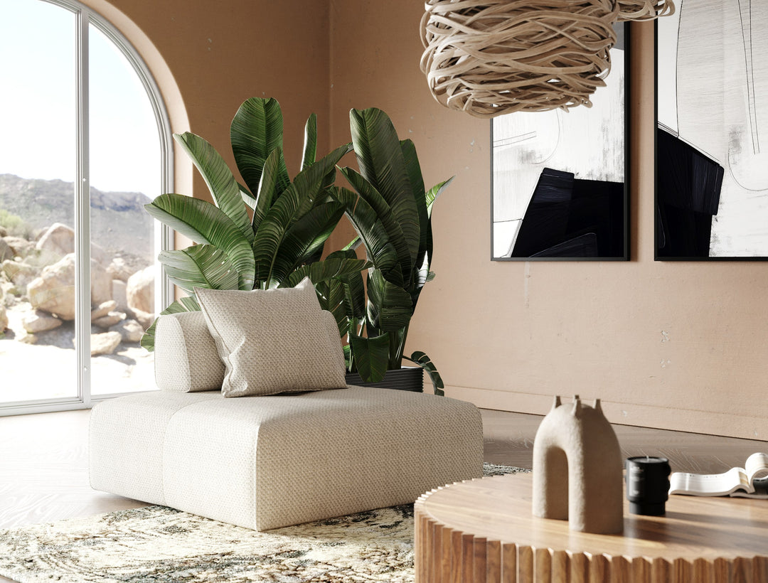Mondo - Modern Modular Beige Fabric Sectional Sofa