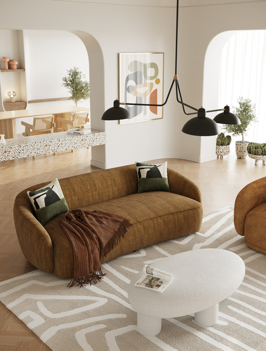Norris - Modern Mustard Fabric Sofa