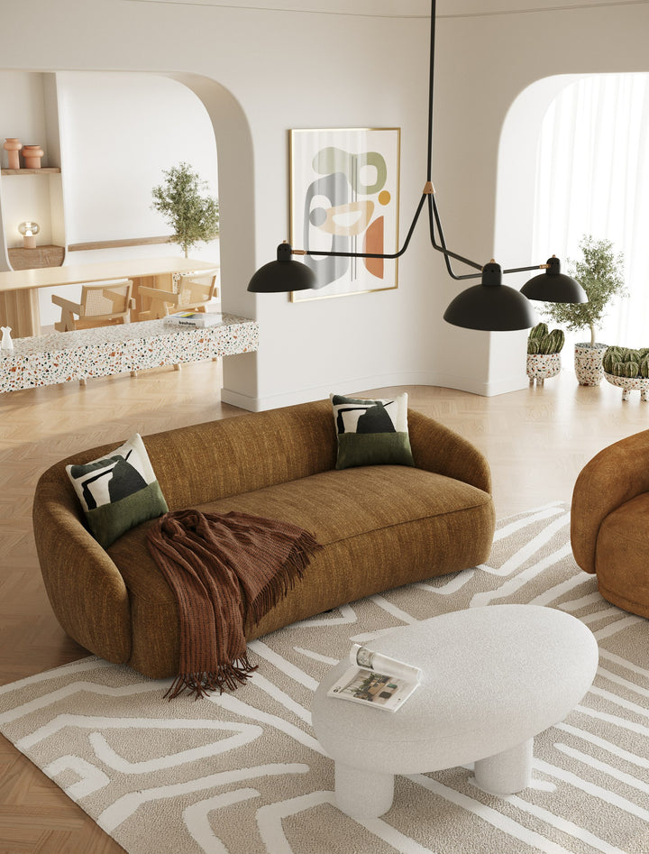 Norris - Modern Mustard Fabric Sofa