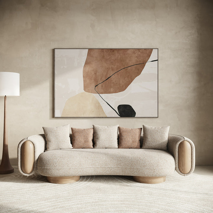 Raywood - Modern Multicolored Boucle Fabric + Ash Sofa