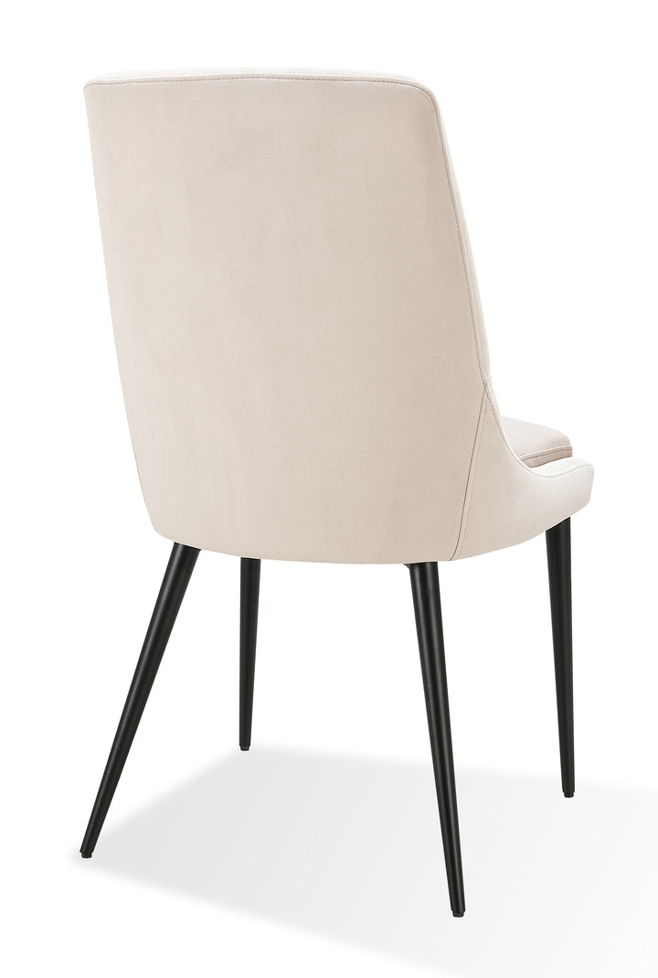 Modus Furniture Fmbf63B Winston Upholstered Metal Leg Dining Chair In Cream And Black