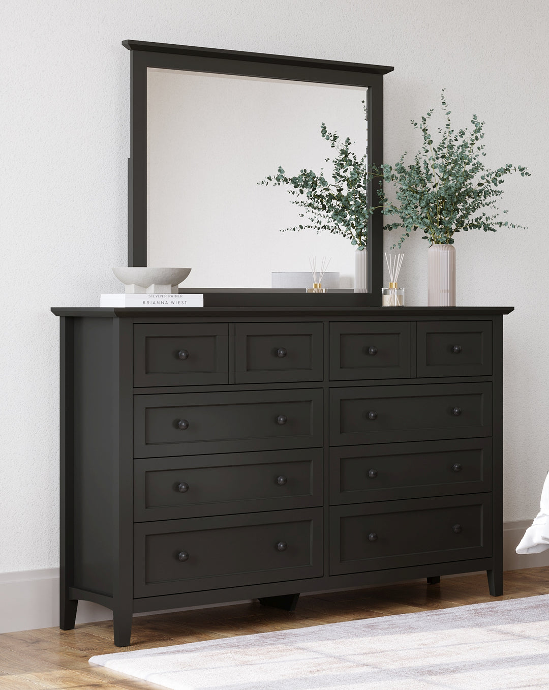 Modus Furniture Pnrb82A Grace Eight Drawer Dresser In Raven Black 2024