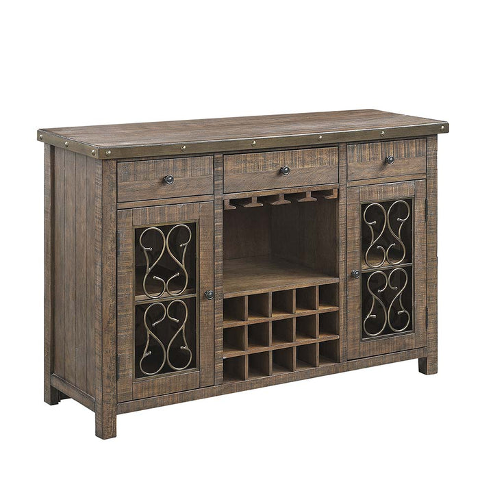 Raphaela Server with Cup Holder &amp; Wine Rack