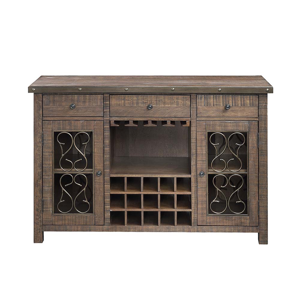 Raphaela Server with Cup Holder & Wine Rack