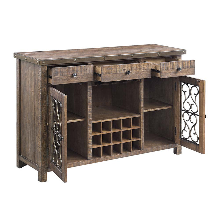 Raphaela Server with Cup Holder &amp; Wine Rack