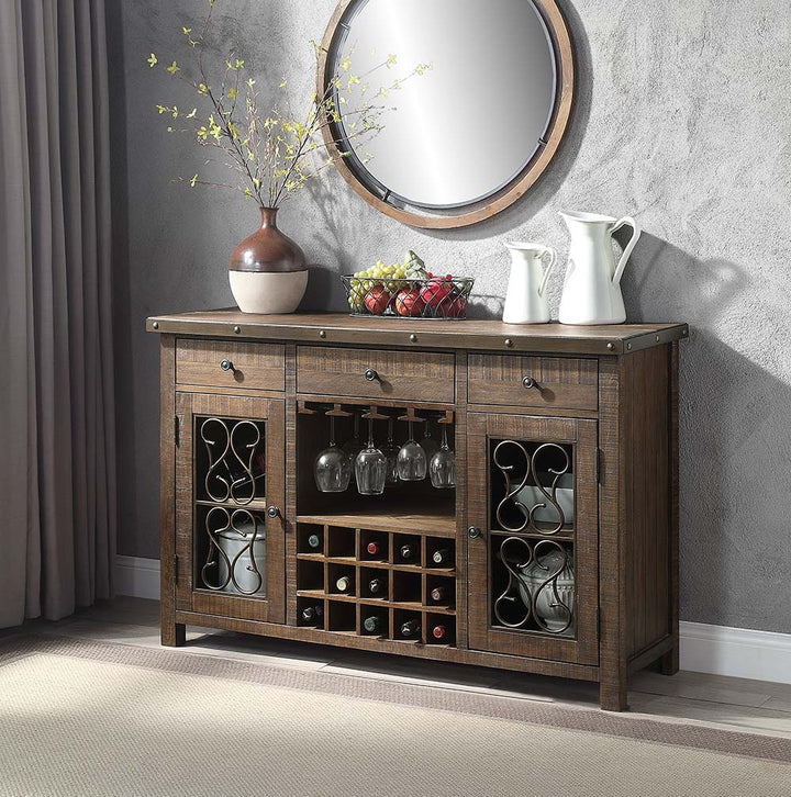 Raphaela Server with Cup Holder &amp; Wine Rack