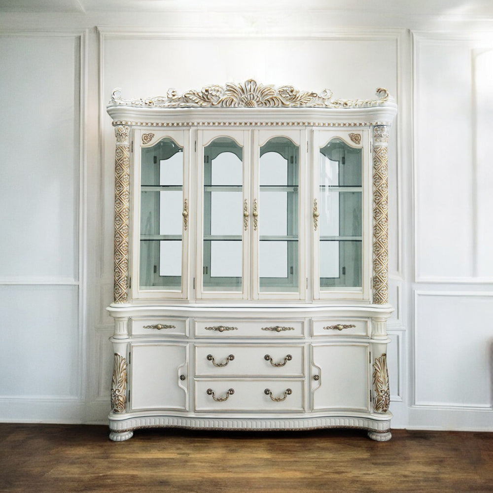 Vendome Buffet & Hutch - Antique Pearl
