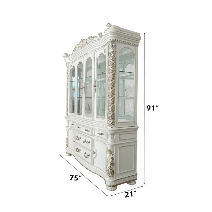Vendome Buffet &amp; Hutch - Antique Pearl