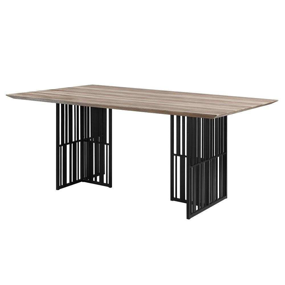 Zudora Dining Table - Antique Oak & Black