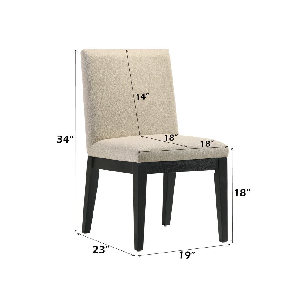 Froja Side Chair (Set of 2) - Beige Fabric & Black