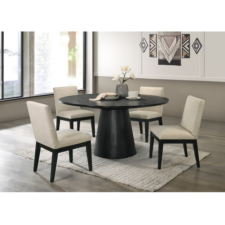Froja Side Chair (Set of 2) - Beige Fabric &amp; Black
