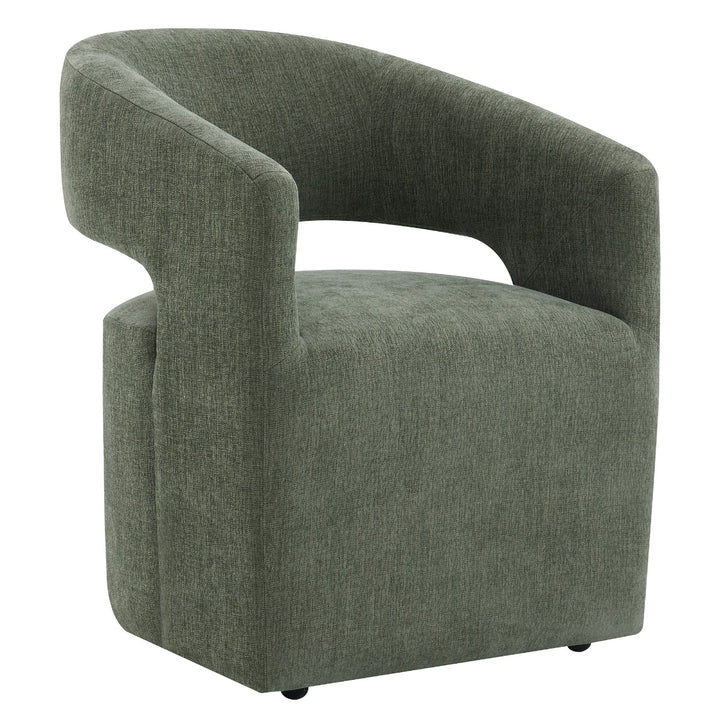 Libni Arm Chair with Casters - Green Linen