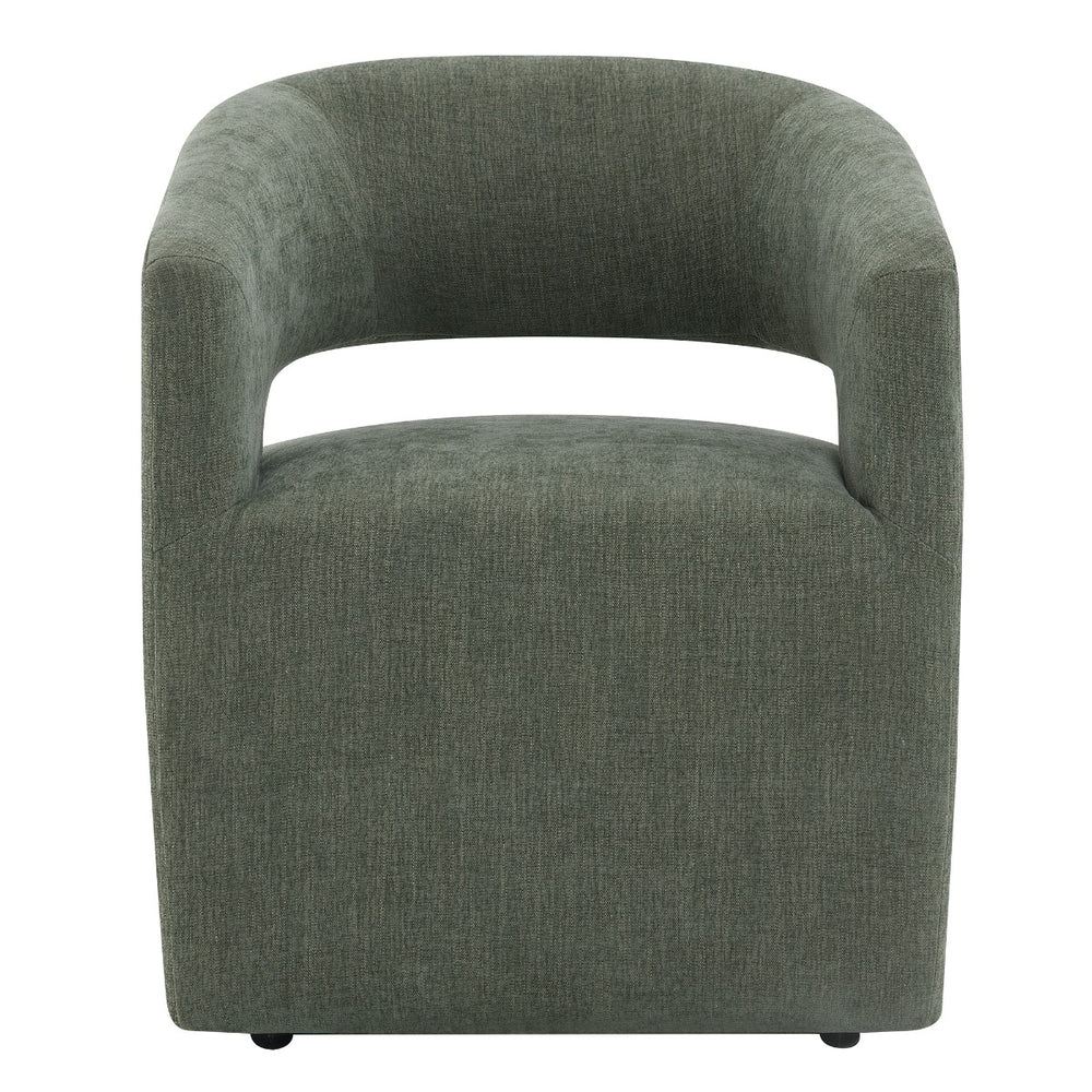 Libni Arm Chair with Casters - Green Linen