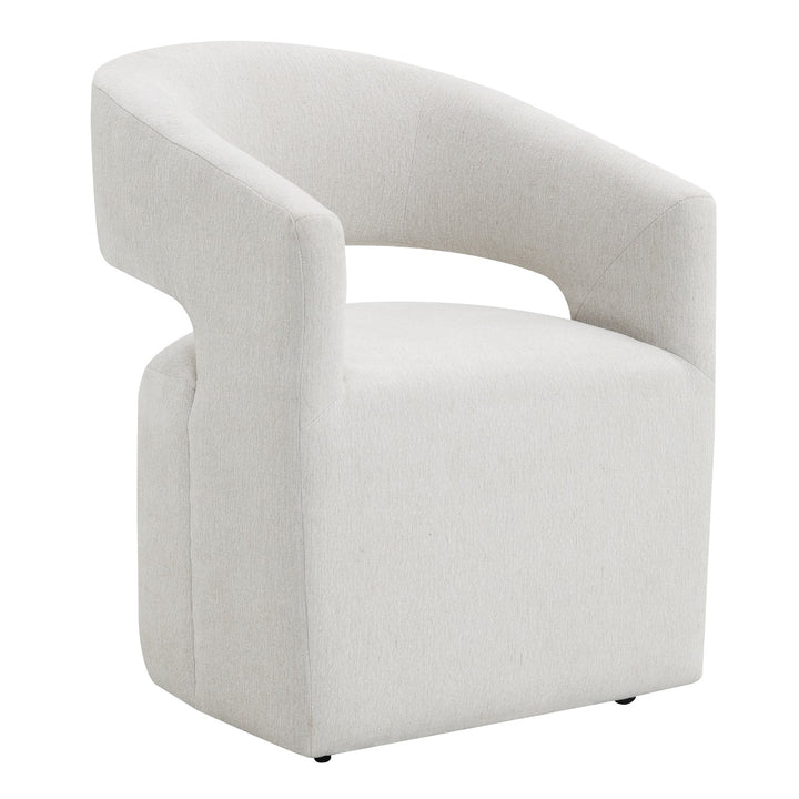 Libni Arm Chair with Casters - Cream Linen