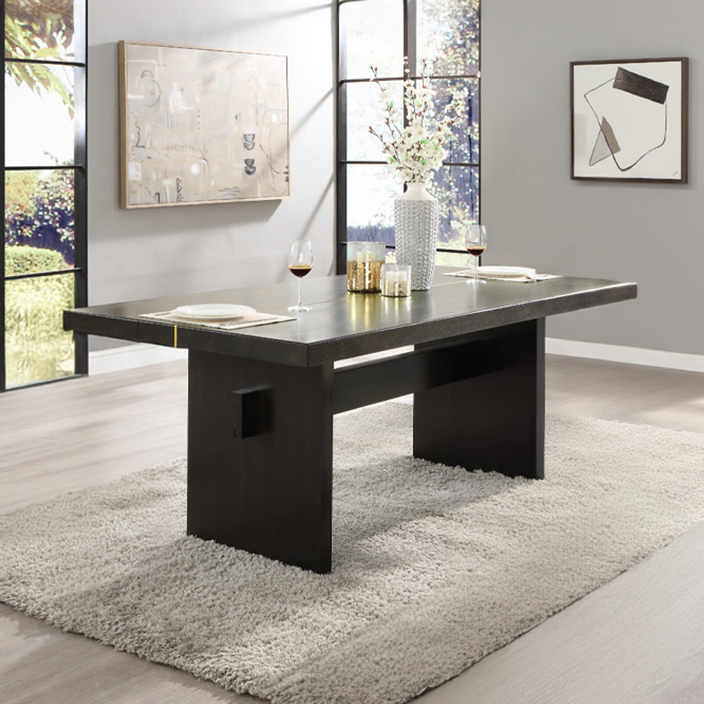 Jaramillo Dining Table - Gold & Rustic Espresso
