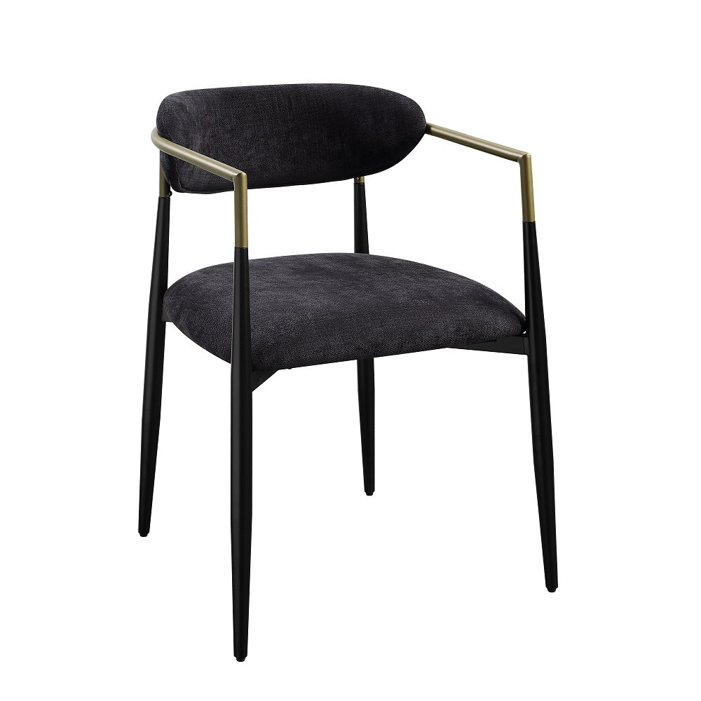 Jaramillo Arm Chairs (Set of 2) - Black Chenille & Black