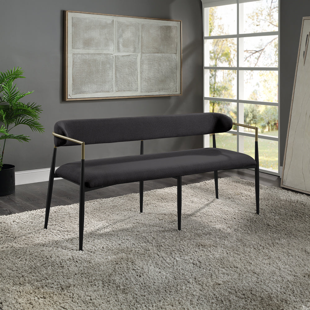 Jaramillo Bench - Black Chenille & Black