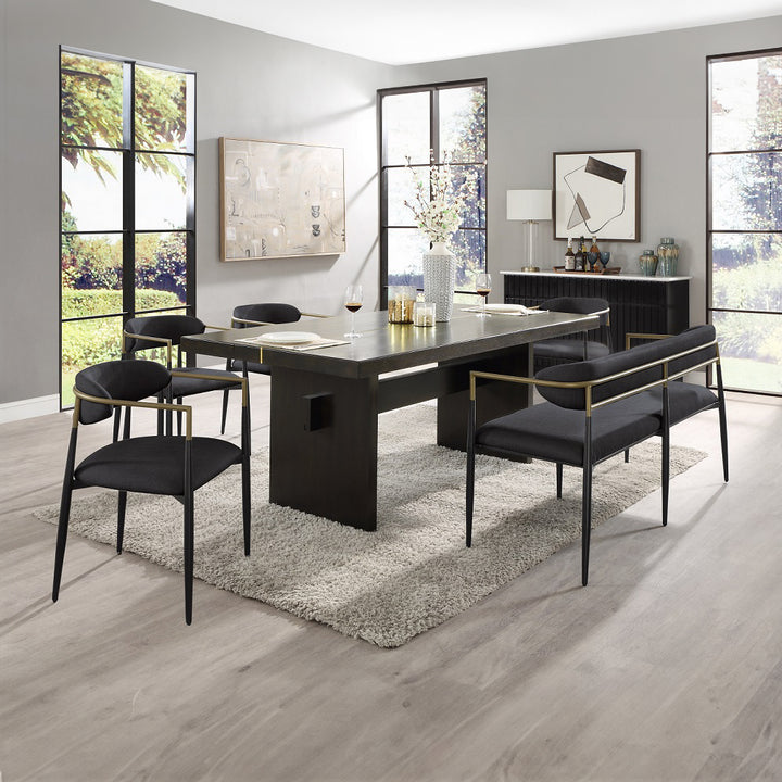 Jaramillo Bench - Black Chenille &amp; Black