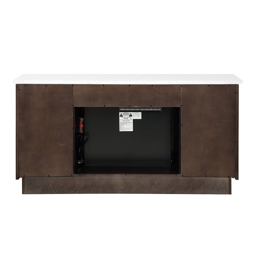 Jaramillo Server with Natural Marble Top & Fireplace