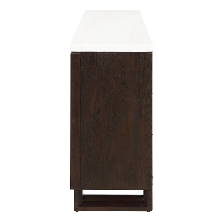 Edwyn Server with Natural Marble Top &amp; Fireplace