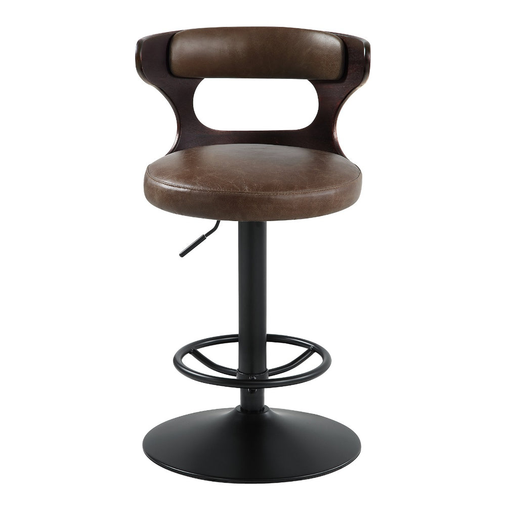 Saba Adjustable Stool with Swivel - Brown Top Grain Leather