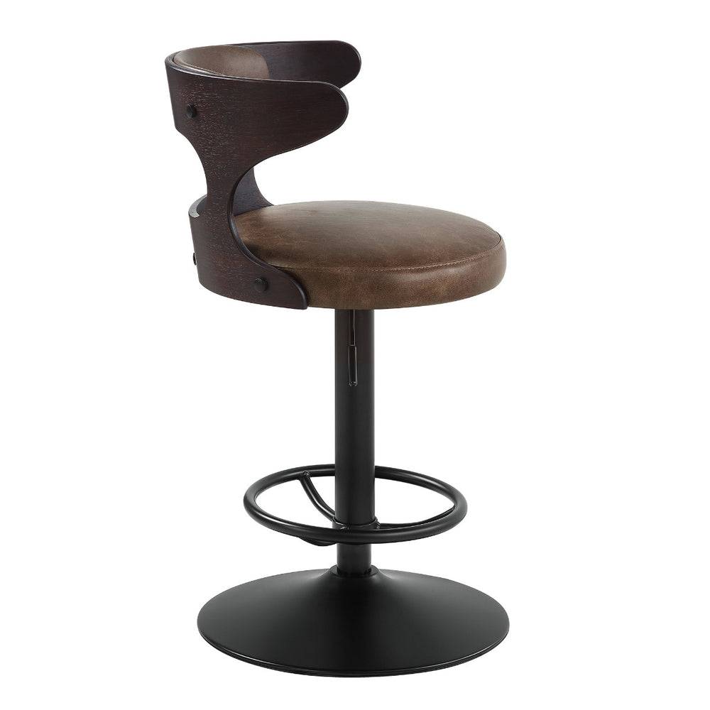 Saba Adjustable Stool with Swivel - Brown Top Grain Leather