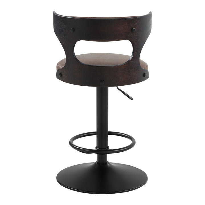 Saba Adjustable Stool with Swivel - Brown Top Grain Leather