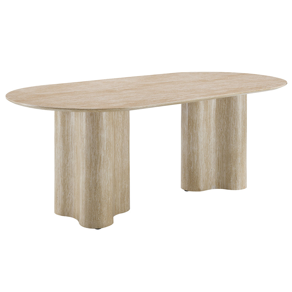 Jirina Dining Table - Travertine Pattern – view 2