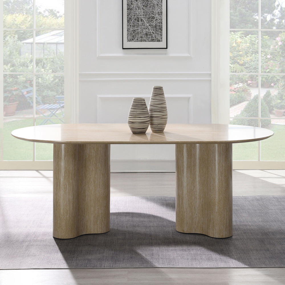 Jirina Dining Table - Travertine Pattern