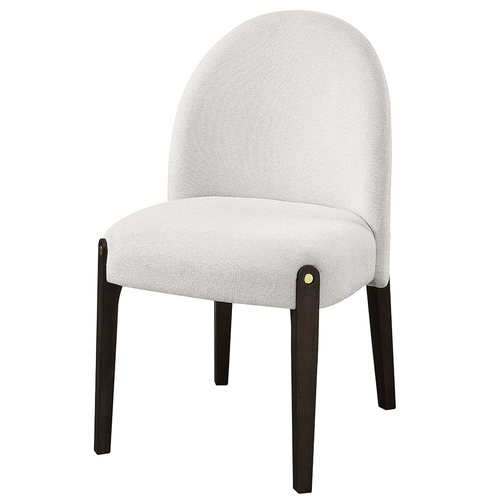 Clayten Side Chair (Set of 2) - Beige Chenille & Espresso – view 2