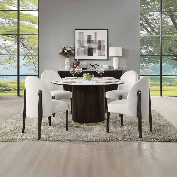 Clayten Round Dining Table with Marble